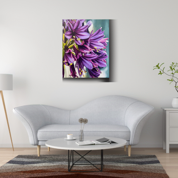 Blackjack Agapanthus oil painting by Melissa Eybers Mockup