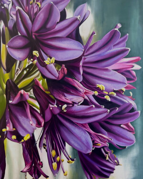 Blackjack Agapanthus Painting by Melissa Eybers