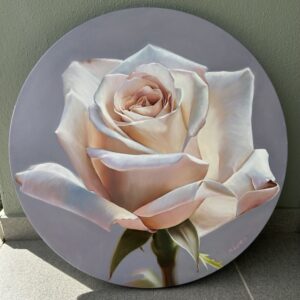 Rose Glow oil painting by Melissa Eybers