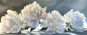 White Peonies Painting by Melissa Eybers