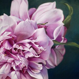 Pink Peony Oil Painting by Melissa Eybers