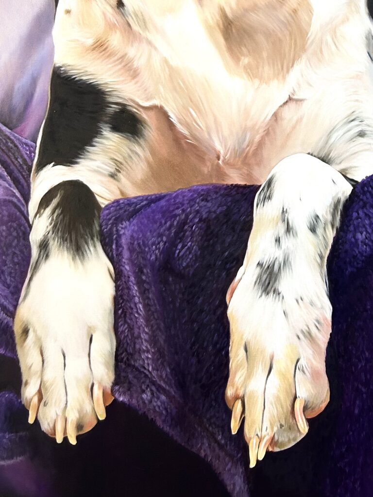 Great Dane Commissioned oil painting by Melissa Eybers closeup
