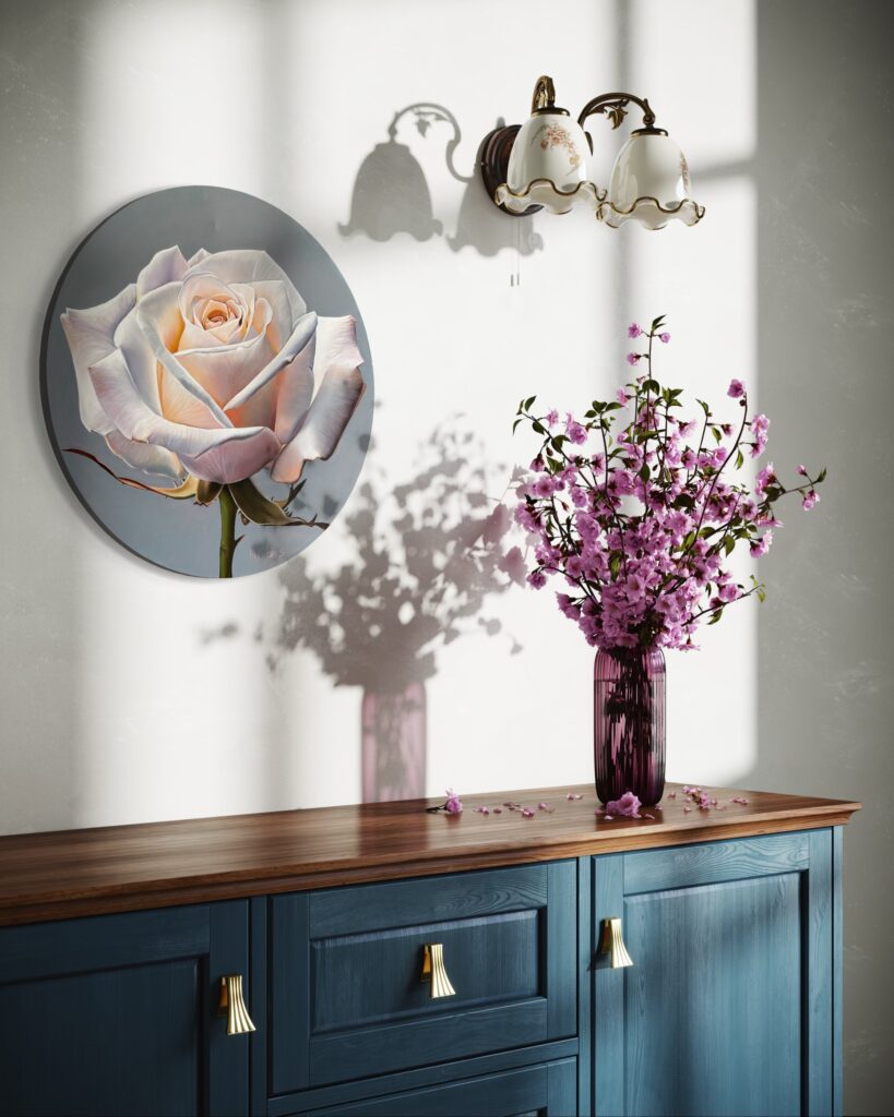 Rose oil painting by Melissa Eybers mockup